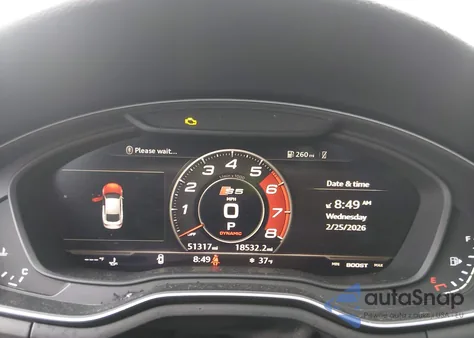 2019 Audi S5 3.0T Premium z USA, uszkodzony, nr VIN WAUB4CF58KA096052